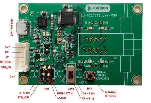 Плата для отладки переключаетелй Agiltron всех серий 1x2/2x2